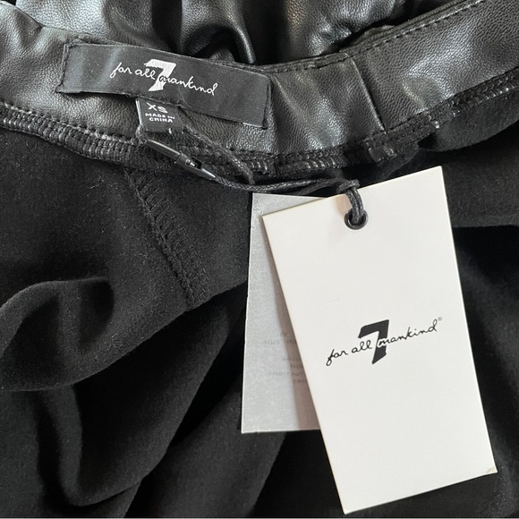 NWT 7 for All Mankind Short Sleeve Faux Leather Top Sz: XS - Picture 10 of 14